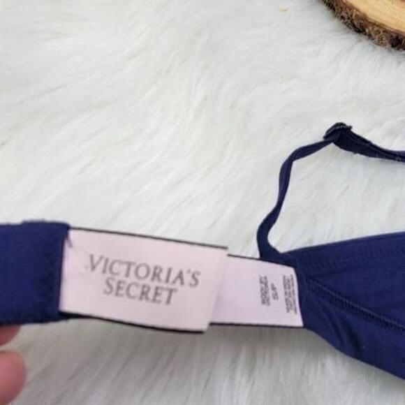 Victoria's Secret Women High Neck Crochet Mesh Body Bralette Blue Size Small - Picture 4 of 8